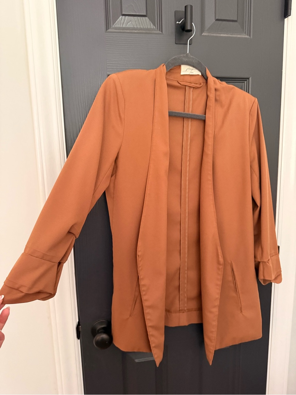 Vici Collection | Women's Camel Open-Front Blazer Jacket
